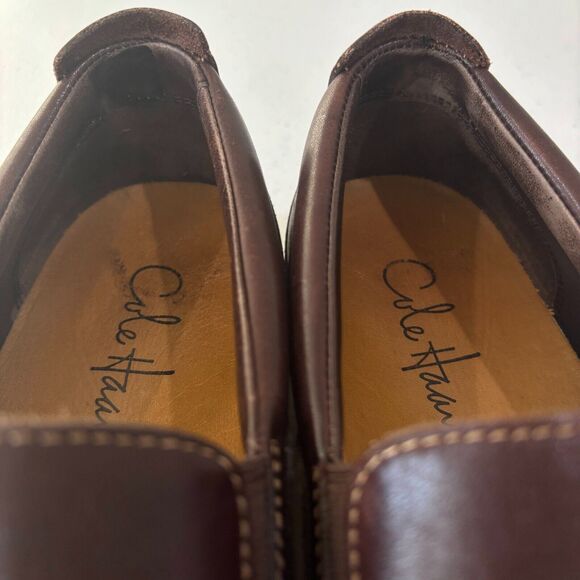 Cole Haan Men 9M Leather Tucker Venetian Driving Loafers French Roast Dark Brown main image 6